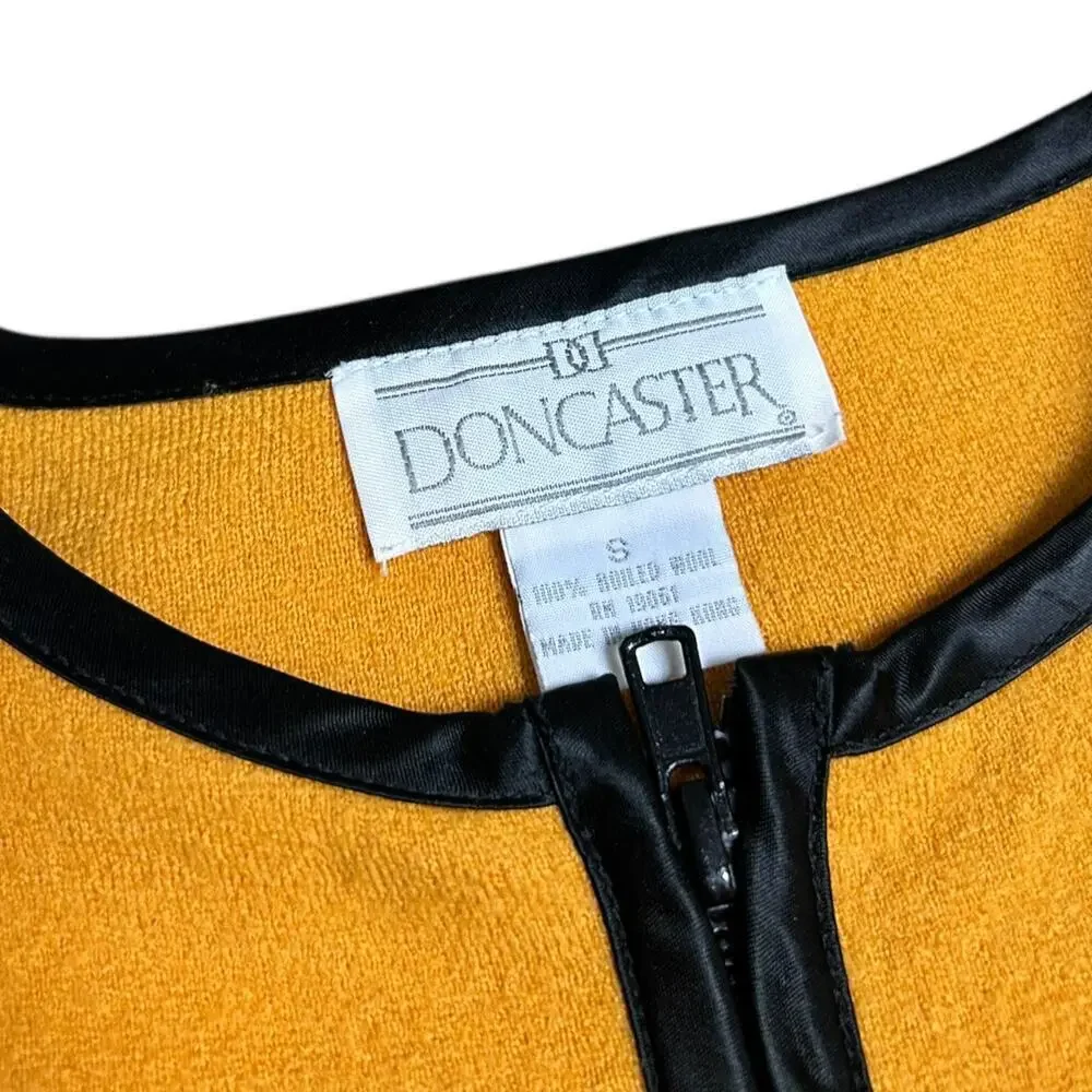 Doncaster 100% Boiled Wool Jacket Blazer Cardigan Gold Yellow Black size Small